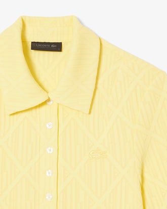 Runway Slim Fit Monogram Jacquard Polo