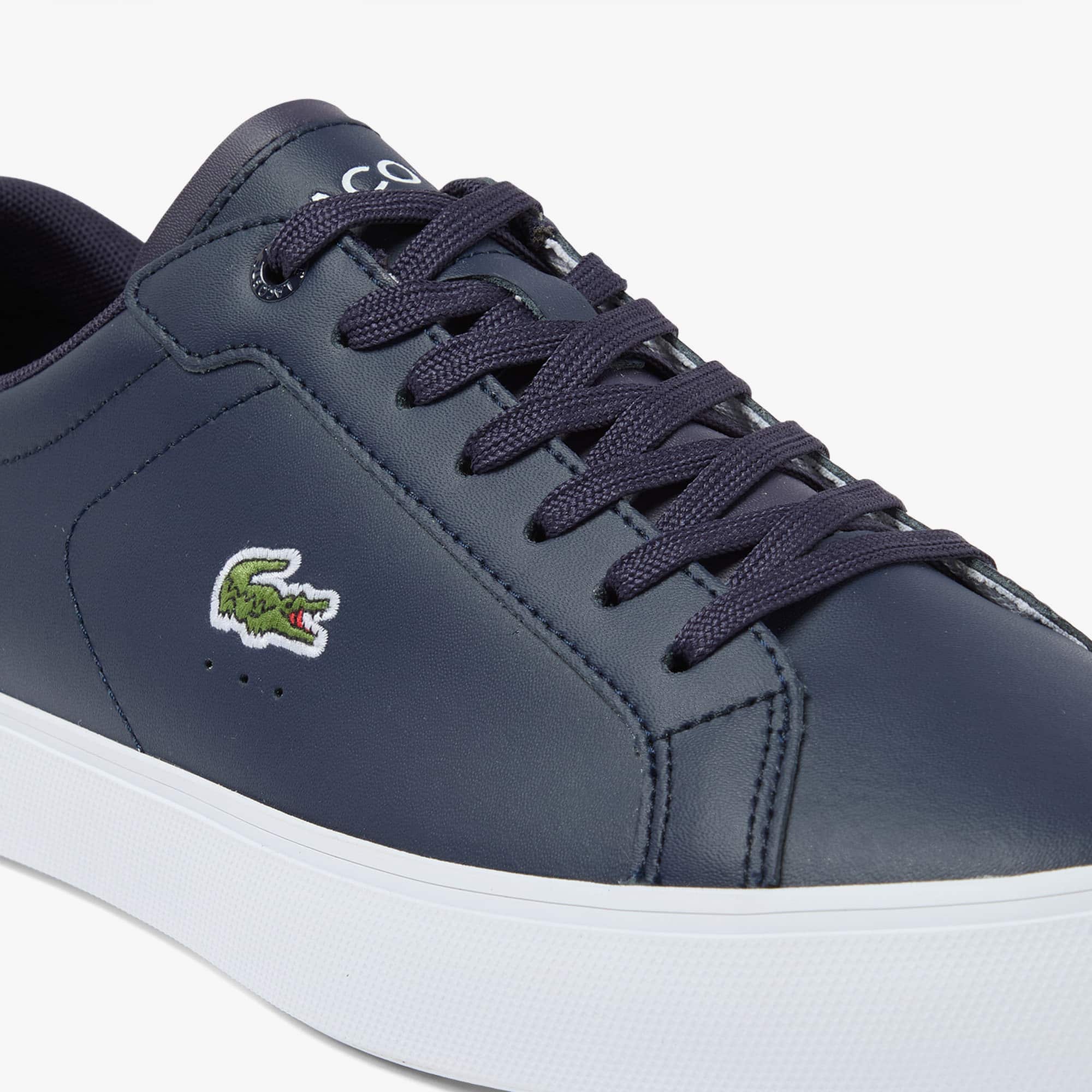 Lacoste Asparta Mens 9 Navy Blue Pebbled Leather Mid Top Dress Sneakers Chucka Lacoste Esparre Chukka 118 Lacoste David Jones Mens Shoes  main image 3