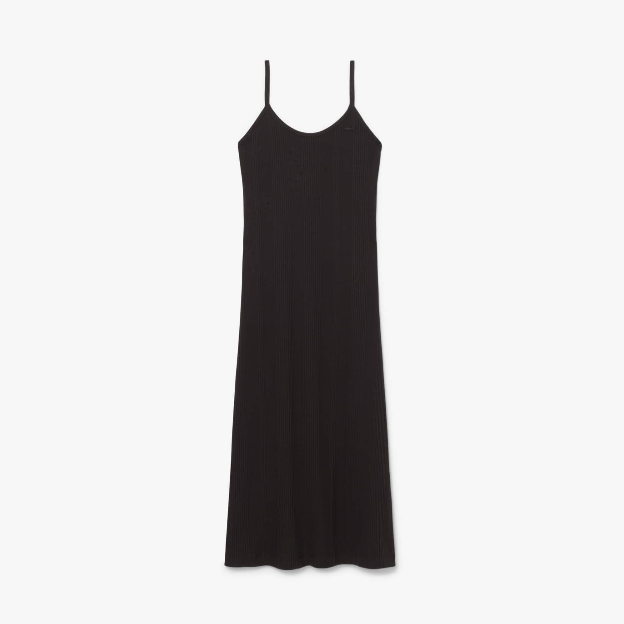 Ribbed Cotton Strappy Maxi Dress