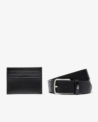 Leather Belt & Card Holder Gift Set