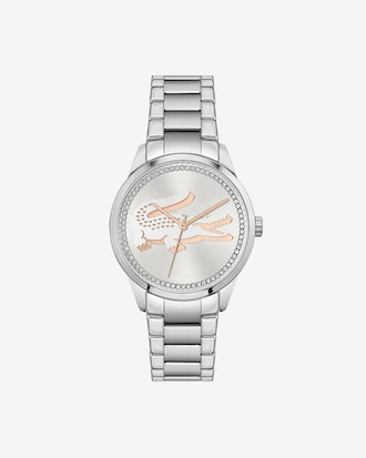 Ladycroc 3 Hands Watch - Silver With Stainless Steel Bracelet
