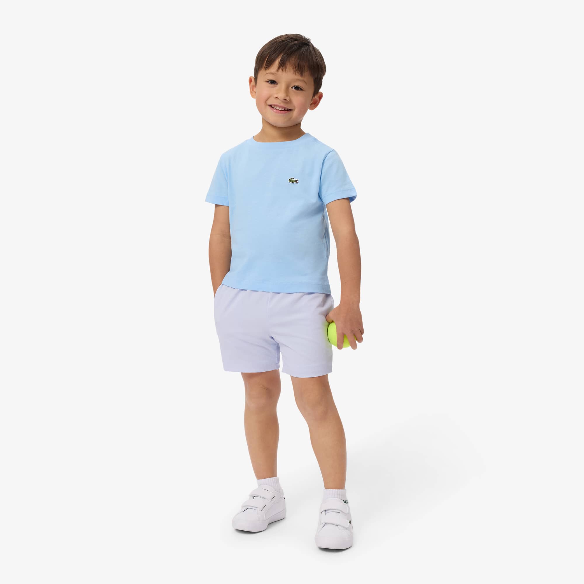 Lacoste Diamond Taffeta Sport Shorts - 7 Years In White
