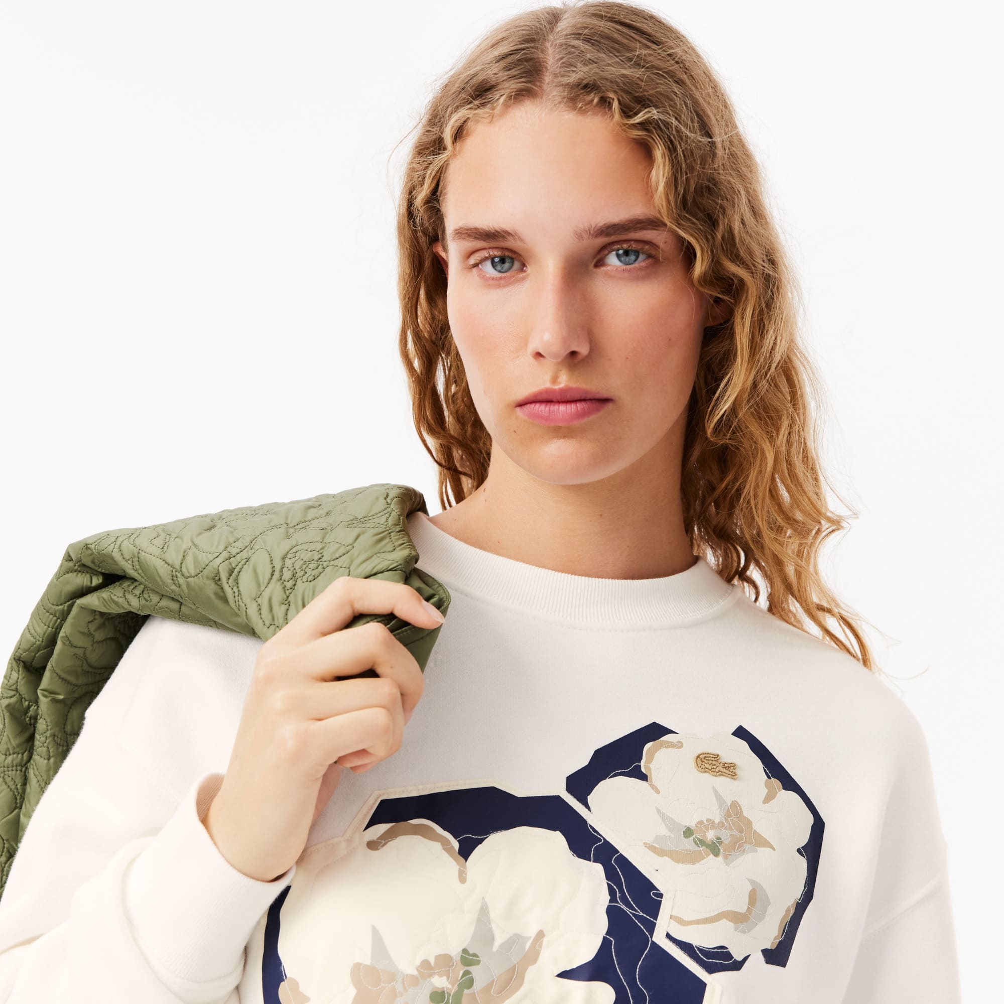 Women's Oversized Printed Fleece Sweatshirt - Sweaters