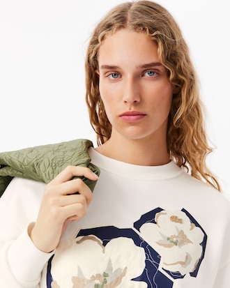 Women's Oversized Printed Fleece Sweatshirt