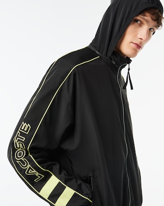 Men's Contrast Details Water-Resistant Zip-Up Jacket