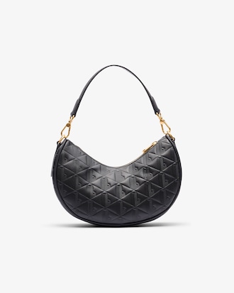 Women's Maheki Embossed Leather Half Moon Bag