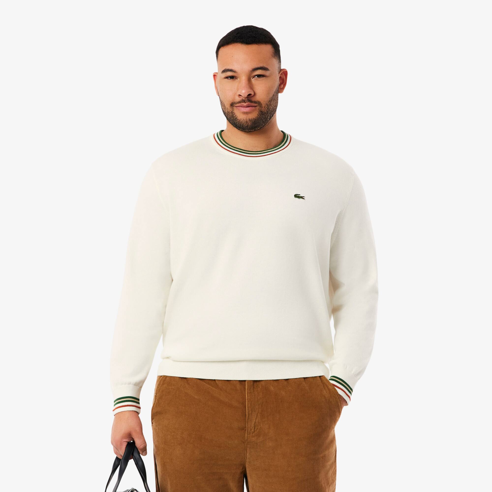 Men's Striped Cotton Jersey Sweater - Sweaters & Sweatshirts - New
