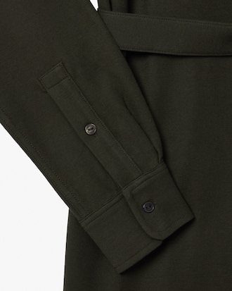 Women's Belted Piqué Shirt Dress