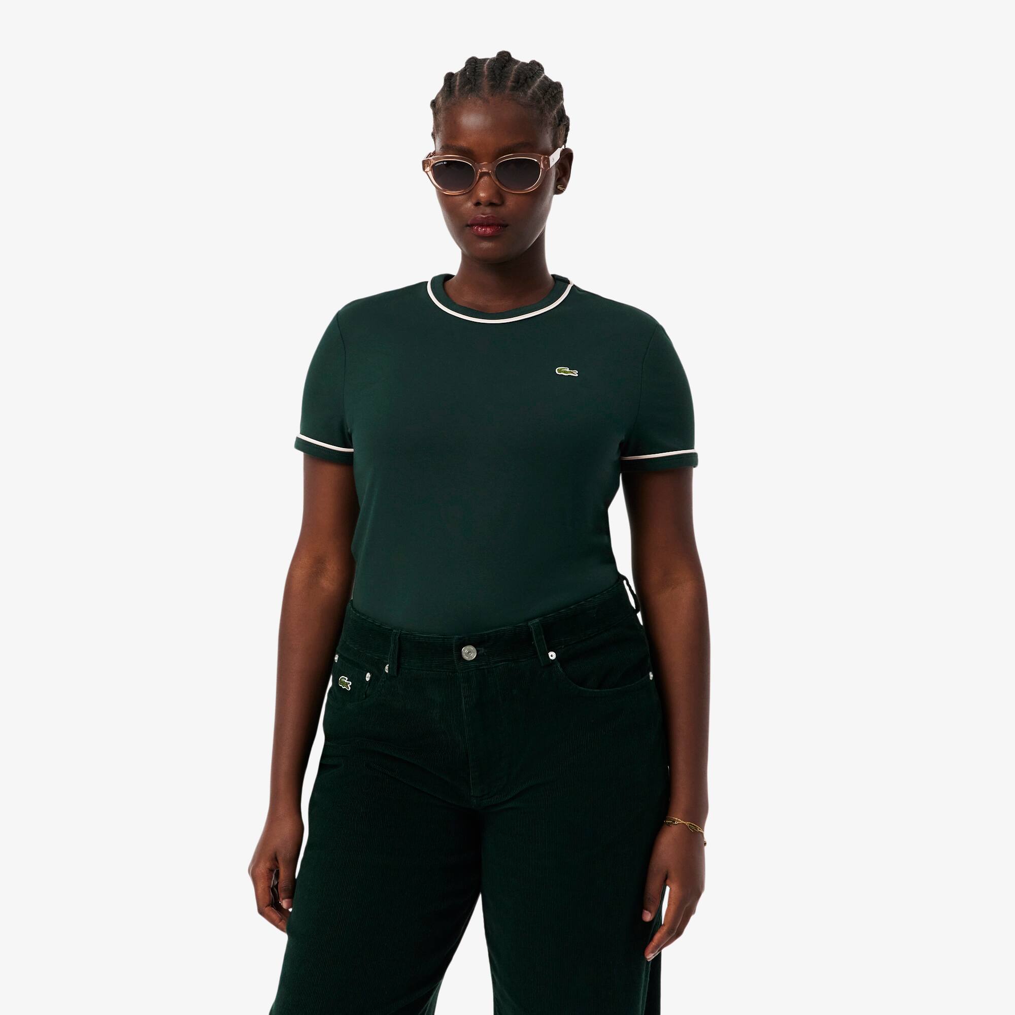 Women's Contrast Trim Jersey T-Shirt - T-Shirts & Tops - New In