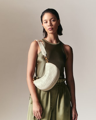 Women's Maheki Embossed Leather Half Moon Bag