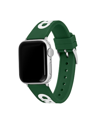 Unisex Croc Print Green Silicone Apple Watch Strap