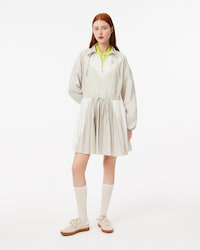 Women's Short Relaxed Fit Pleated Sweatshirt Dress