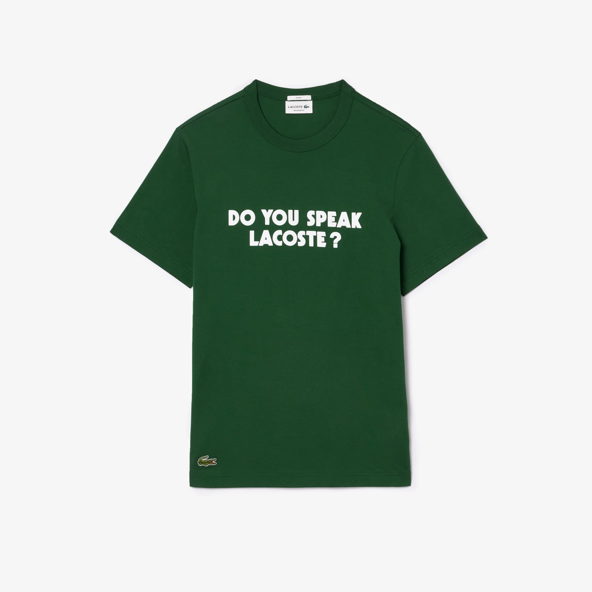 LACOSTE 緑色 Tシャツ DO YOU SPEAK LACOSTE? Unisex Print Cotton T-Shirt - T-shirts - New In 2026 | Lacoste