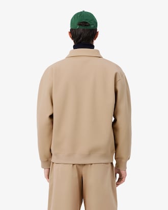 Polo Collar Piqu&eacute; Sweatshirt