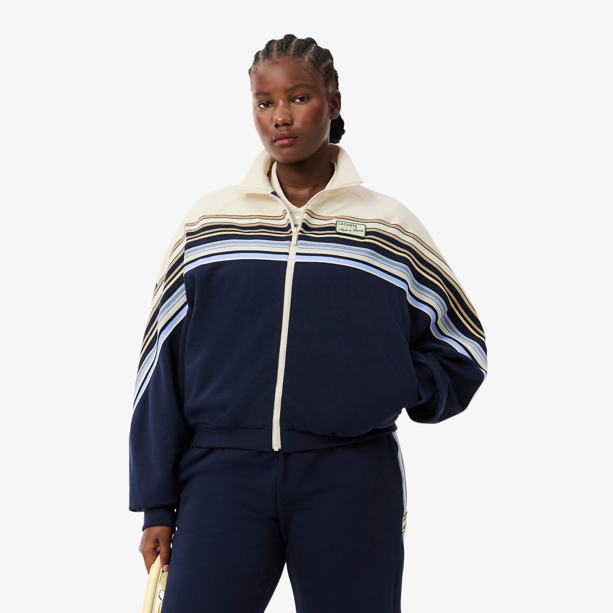 新品未使用。正規LACOSTEスポーツウインドブレーカー「フード付き」 Women's Made In France Zip-Up Sweatshirt - Sweaters & Sweatshirts