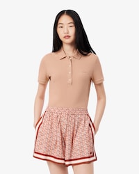 Polo de Mini Piqu&eacute; El&aacute;stico L.12.D de Corte Slim para Mujer