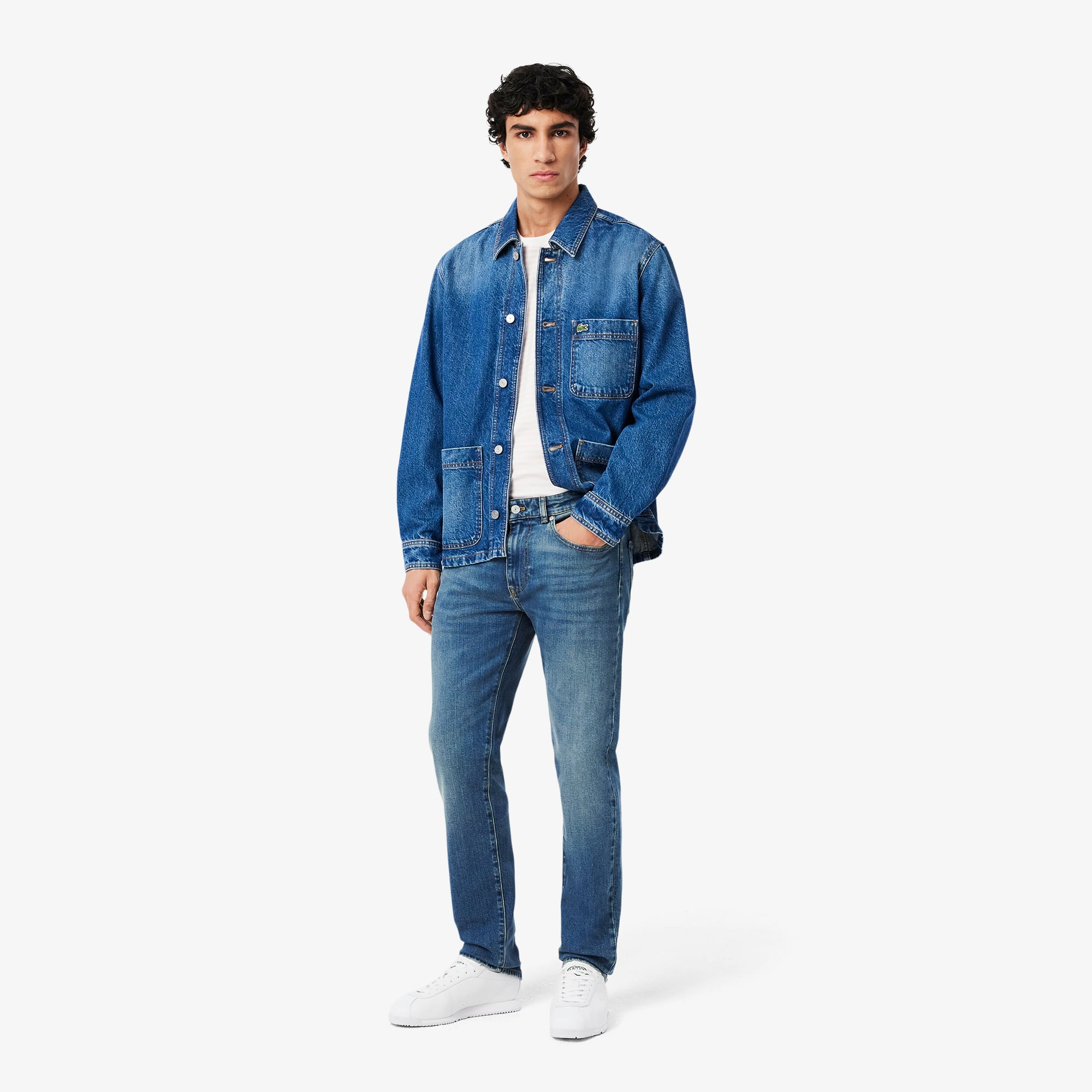 Lacoste Men's 5-pocket Slim Fit Indigo Jeans - 13 - 36/32 In Blue