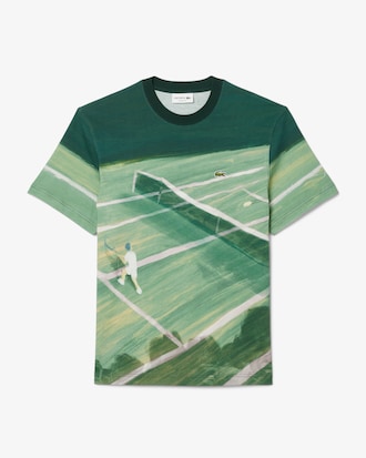 Men's Classic Fit Tennis Print T-Shirt