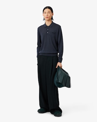 Runway Polo Collar Merino Wool Sweater