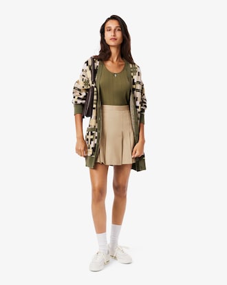 Women's Short Stretch Cotton Pleated Skirt