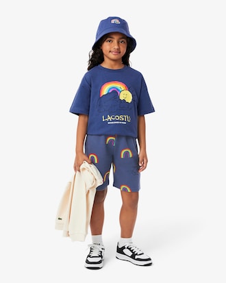 Kids' Rainbow Print Fleece Shorts
