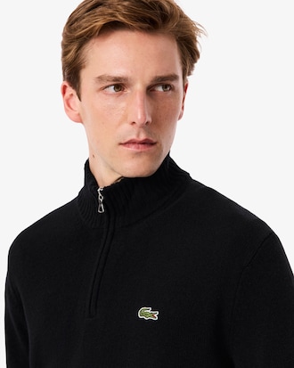 Men's Zip-Up High-Neck Wool Sweater 