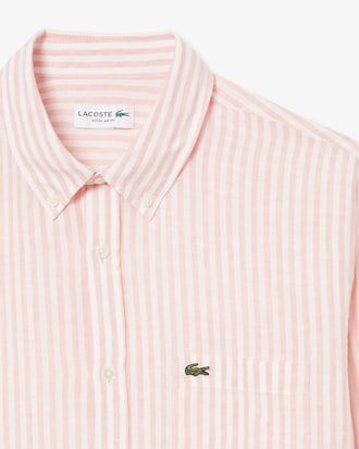 Men's Regular Fit Striped Linen Shirt