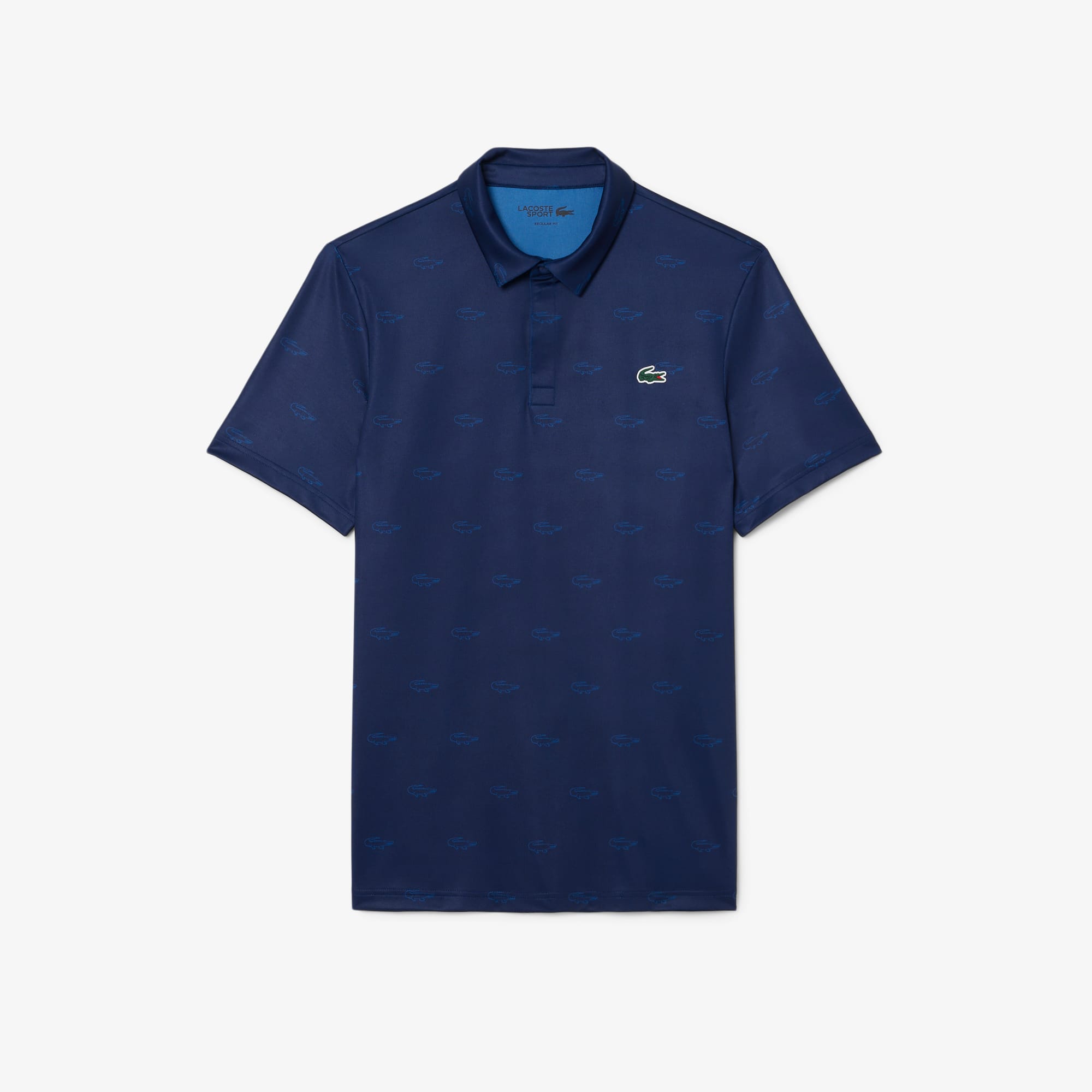 Lacoste Buttoned Collar Lightweight Cotton Polo With Classic Design In Blue
