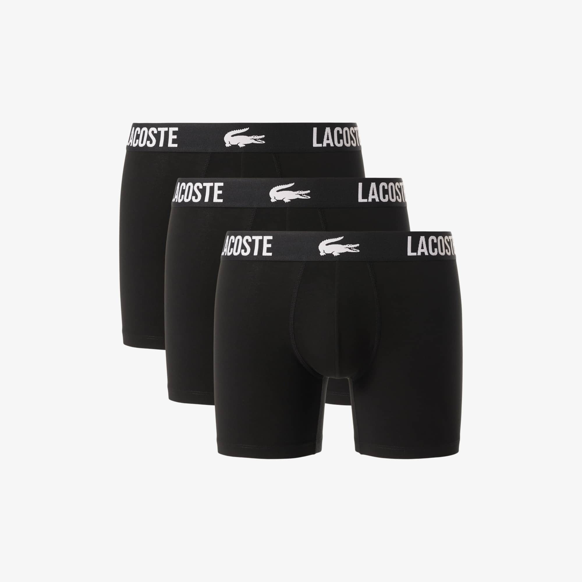 Lacoste Men's 3-pack Cotton Boxer Briefs - 3xl In Black