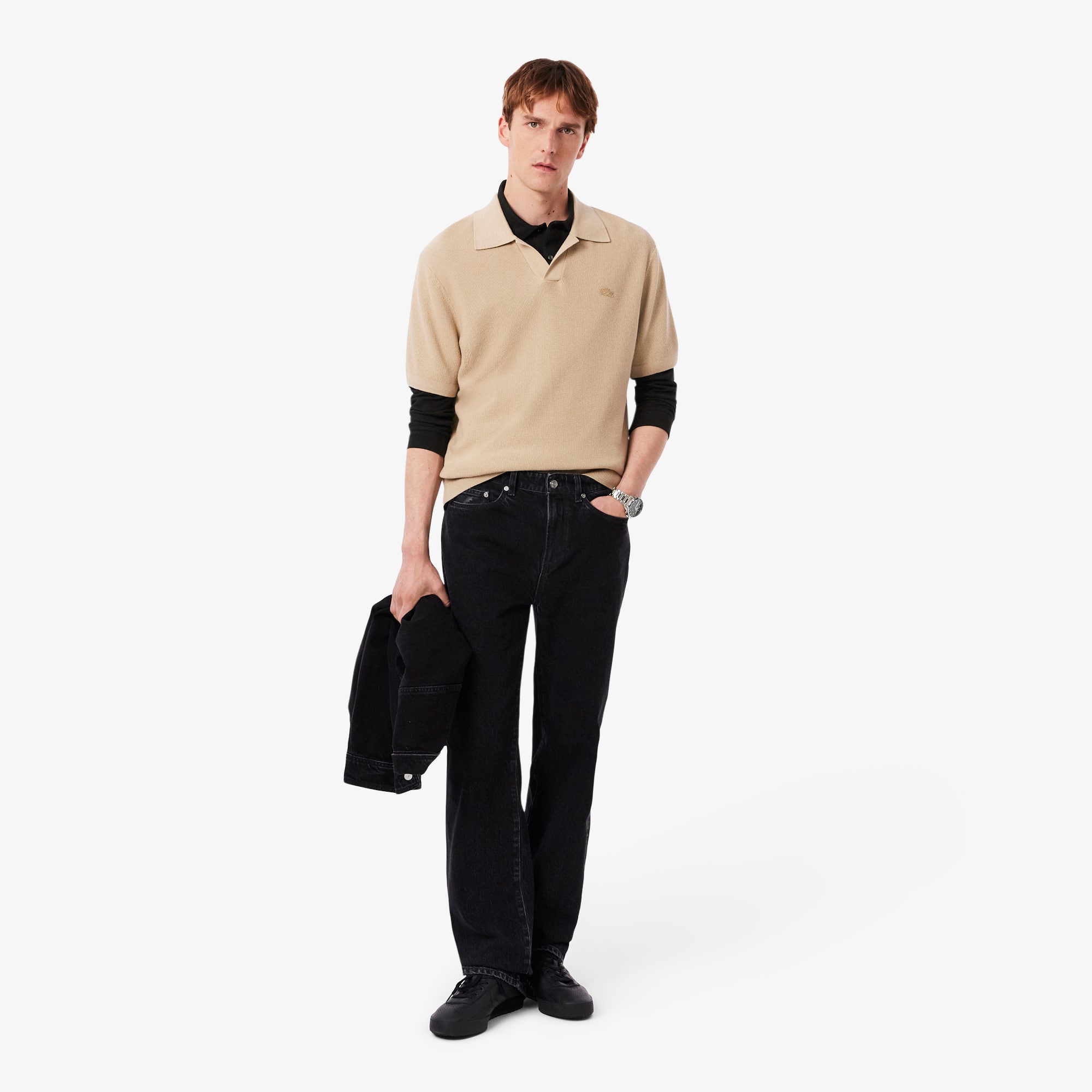 Men's Slim Fit L.12.12 Long Sleeve Polo - Polo Shirts - New