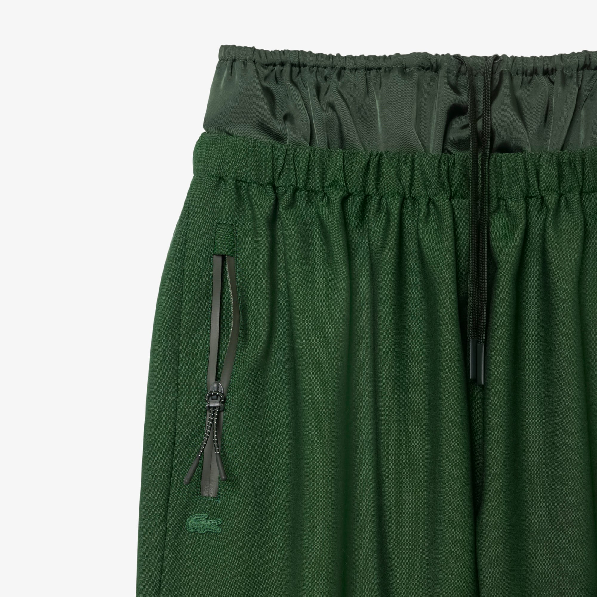 Runway Mixed Fabric Wool Pants