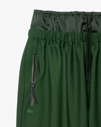 Runway Mixed Fabric Wool Pants