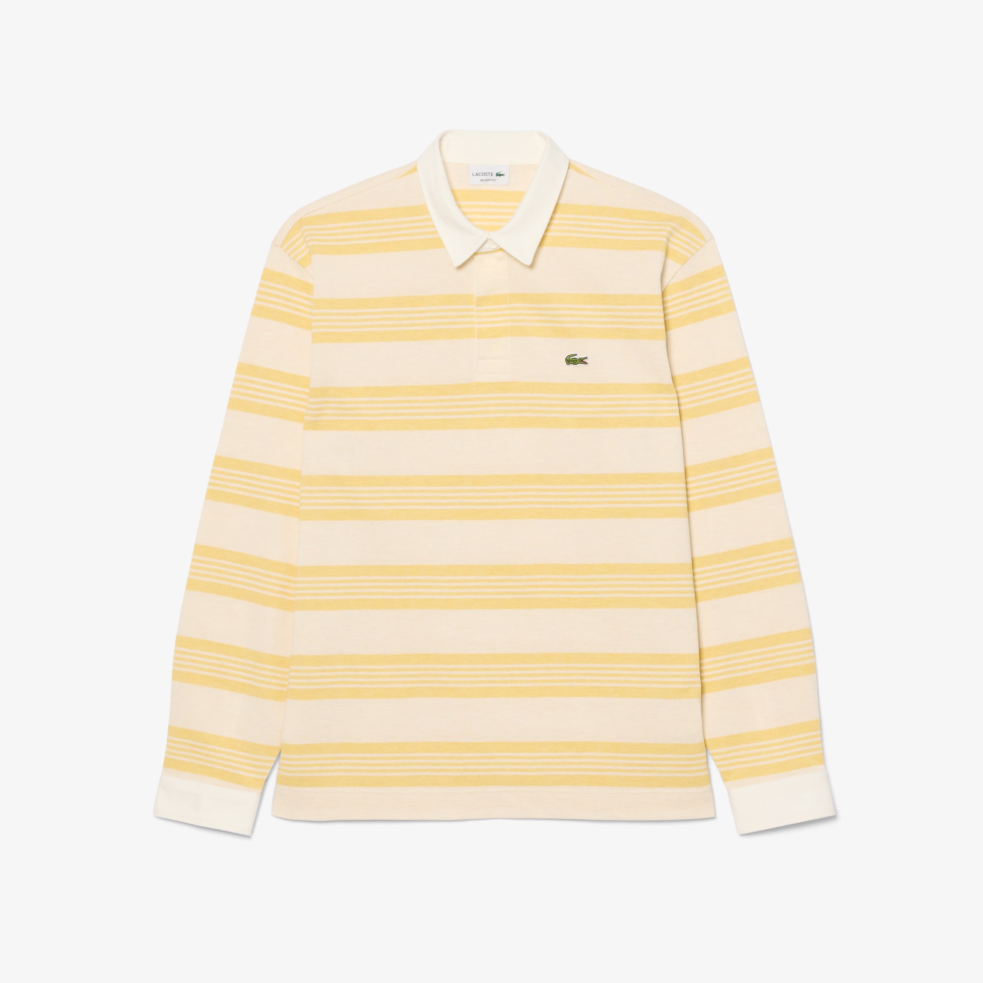 Relaxed Fit Striped Piqué Rugby Polo