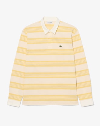 Relaxed Fit Striped Piqu&eacute; Rugby Polo