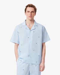 Pijama de algodón con estampado de cocodrilo a rayas