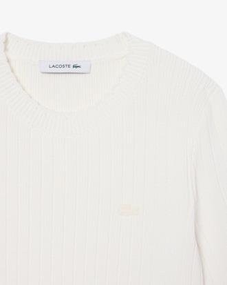 Short Sleeved Ribbed Cotton Sweater