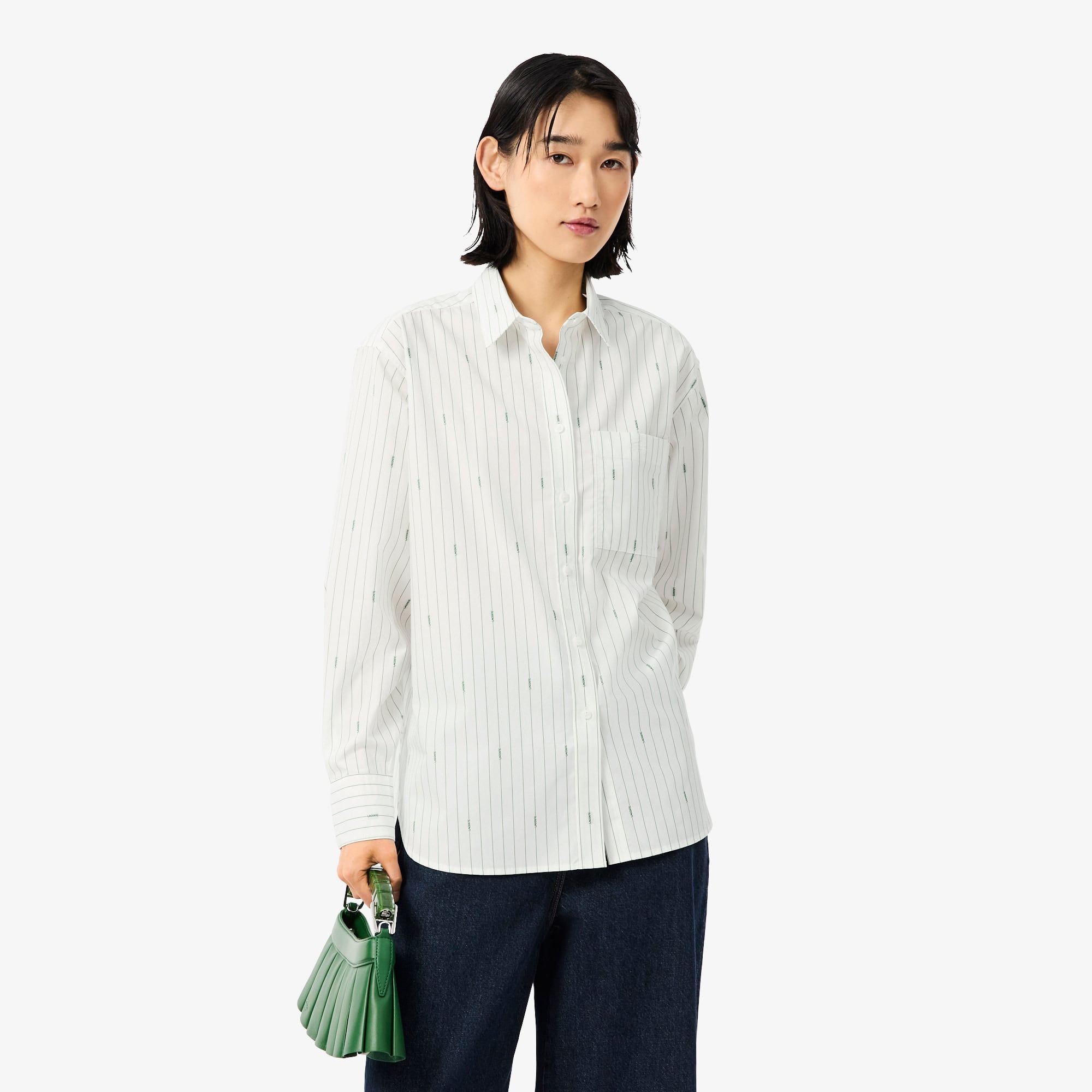 Oversized Striped Jacquard Shirt