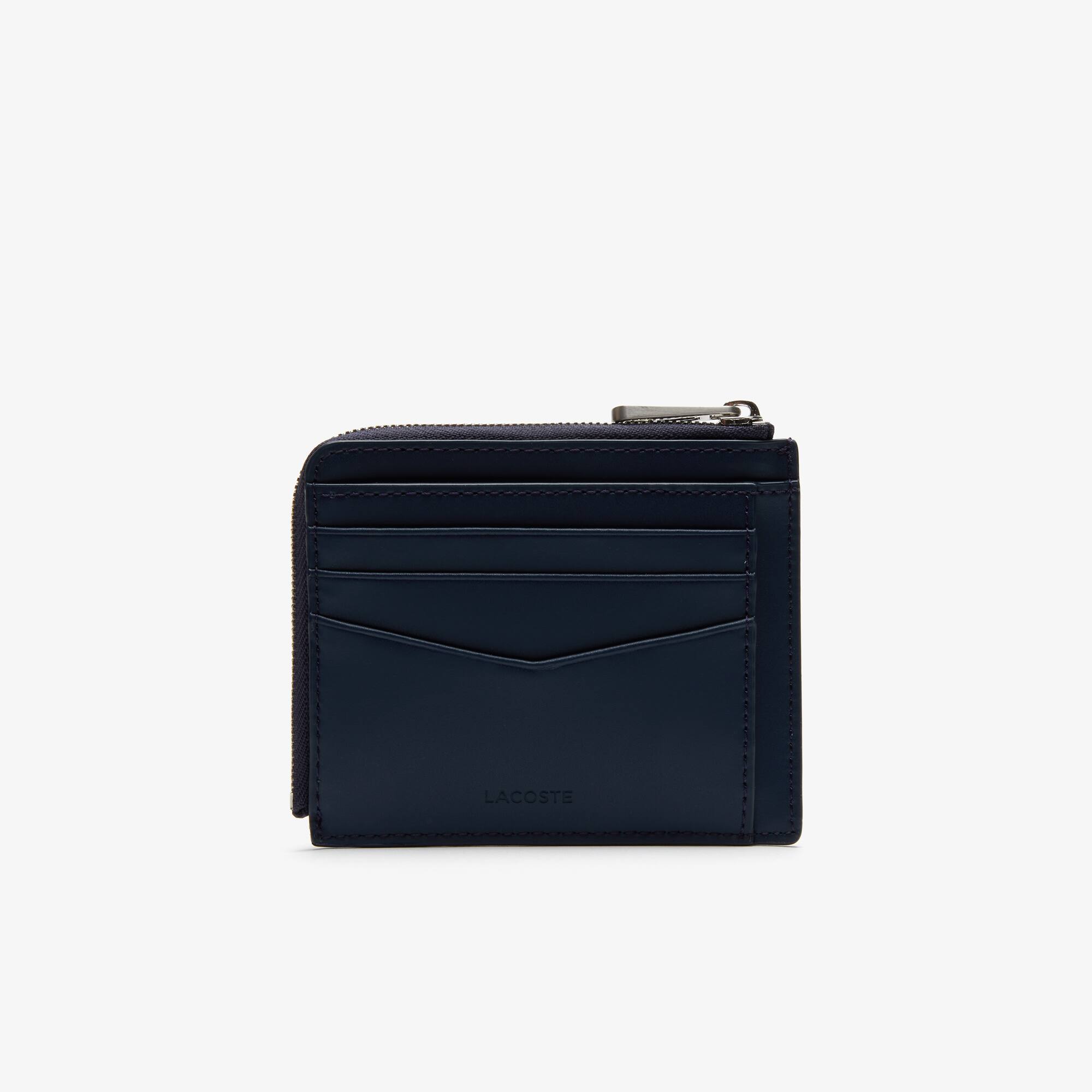 Unisex Chantaco Matte Piqué Leather Zip 4 Card Holder