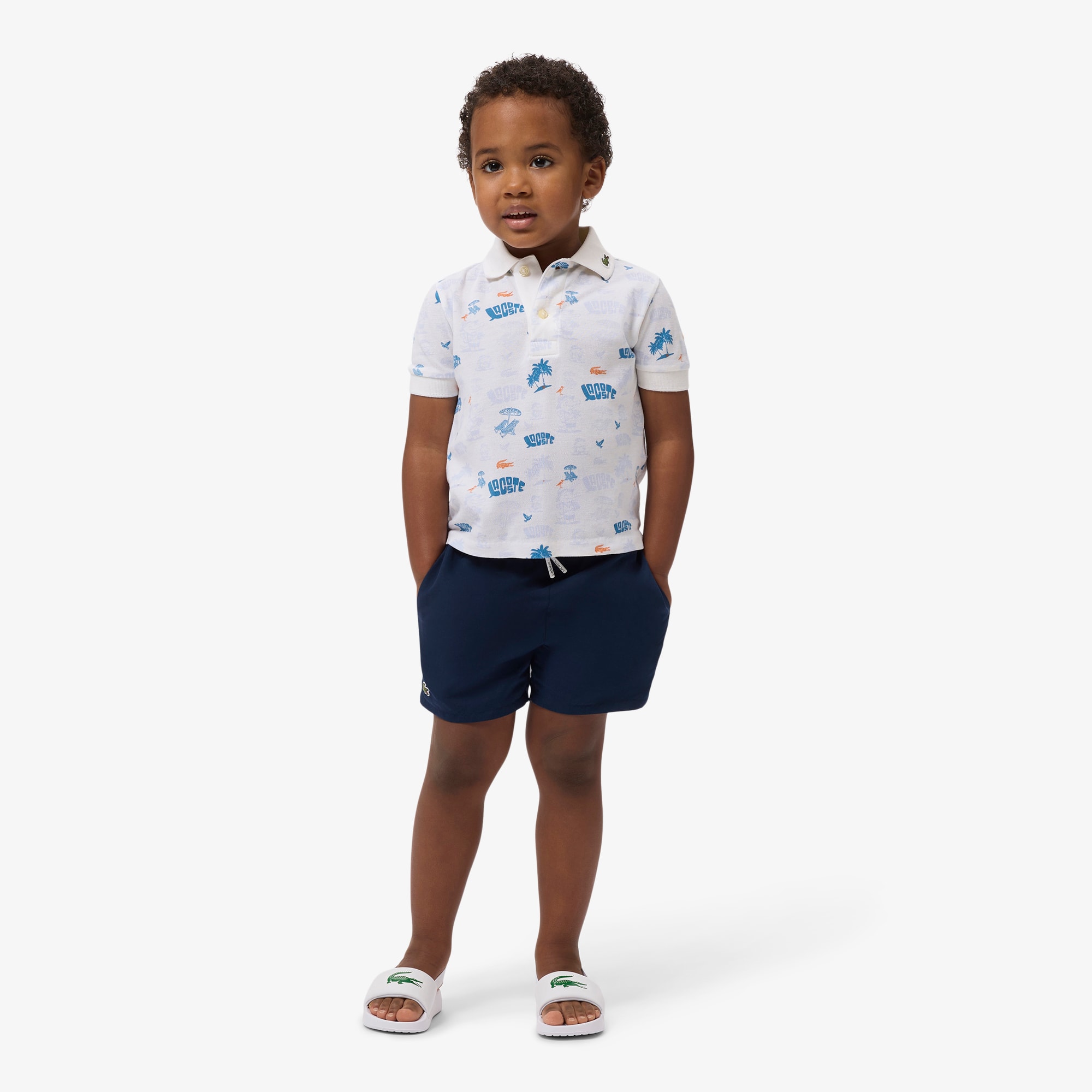 Monochromatic Lined Swim Trunks