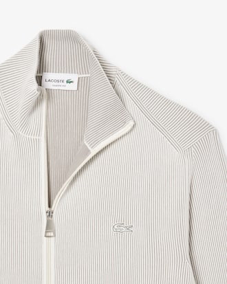 Men's Zip-Up Cotton Rib Sweater