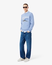 Men's Embroidered Motif Fleece Sweatshirt