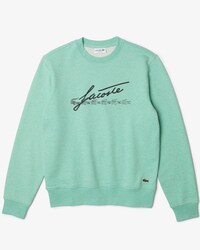 Men's Signature Print Crew Neck Cotton Fleece Sweatshirt