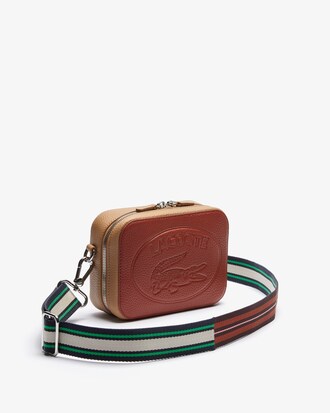 Croco Crew T-Tone Grained Leather Shoulder Bag