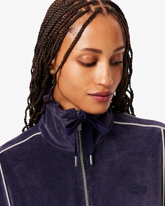 Women's Oversized Zip-Up Velour Sweatshirt