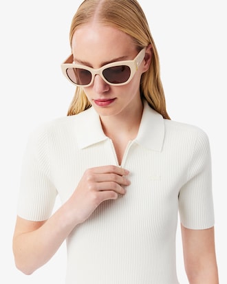 Vestido plisado de cuello polo