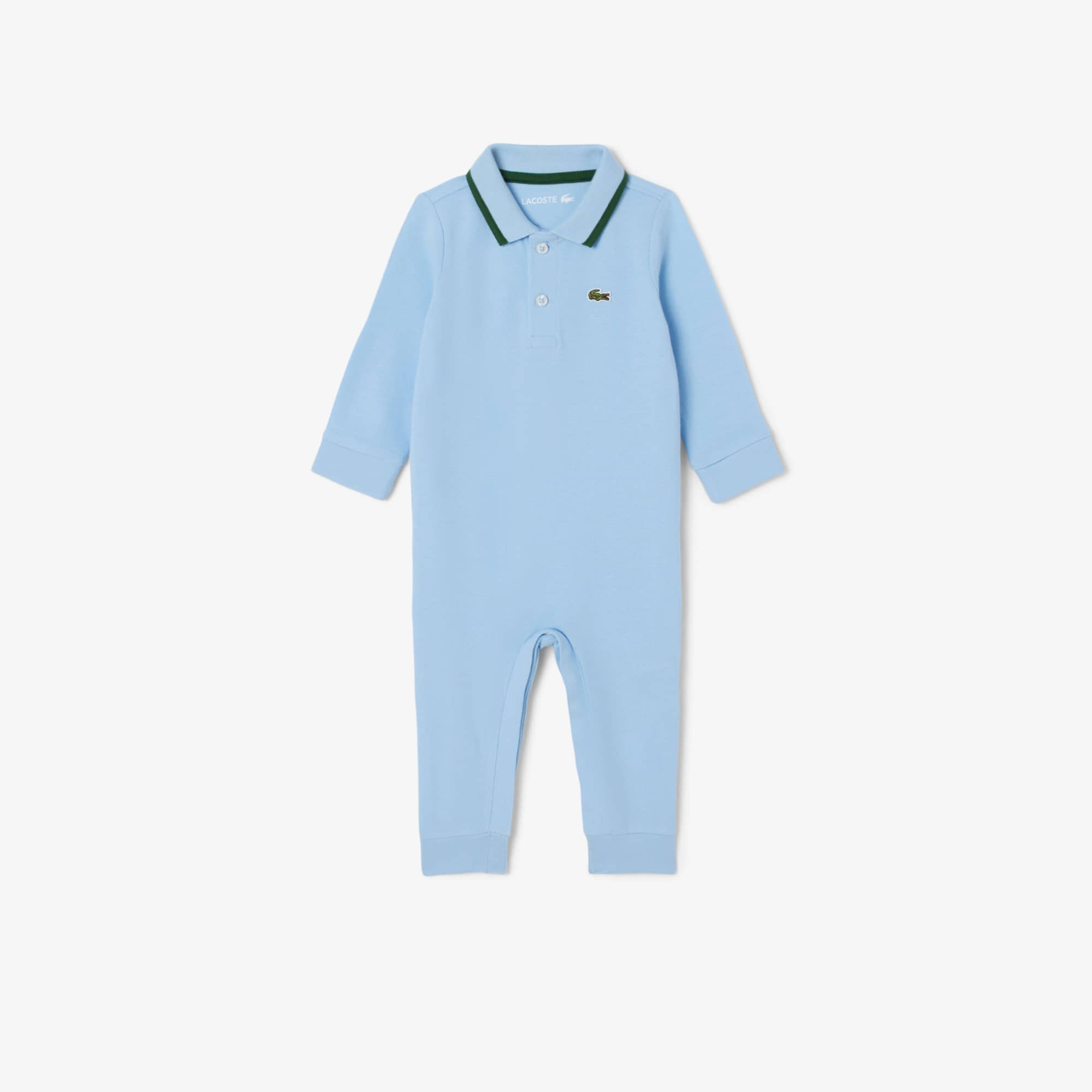 Lacoste Infants' Long Sleeve Piqué Onesie - 3m In Blue
