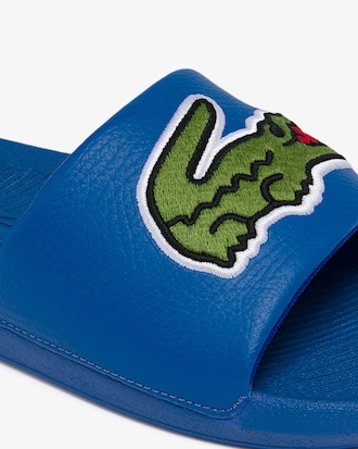 Men's Croco Logo Strap Slides