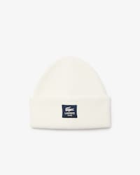 Unisex Ribbed Cotton Badge Beanie