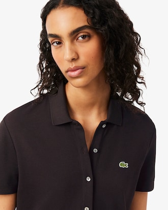 Stretch Piqu&eacute; Pleated Polo Dress