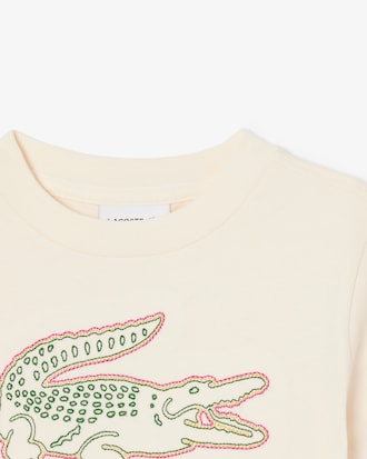 Playera de Algod&oacute;n con Bordado de Cocodrilo